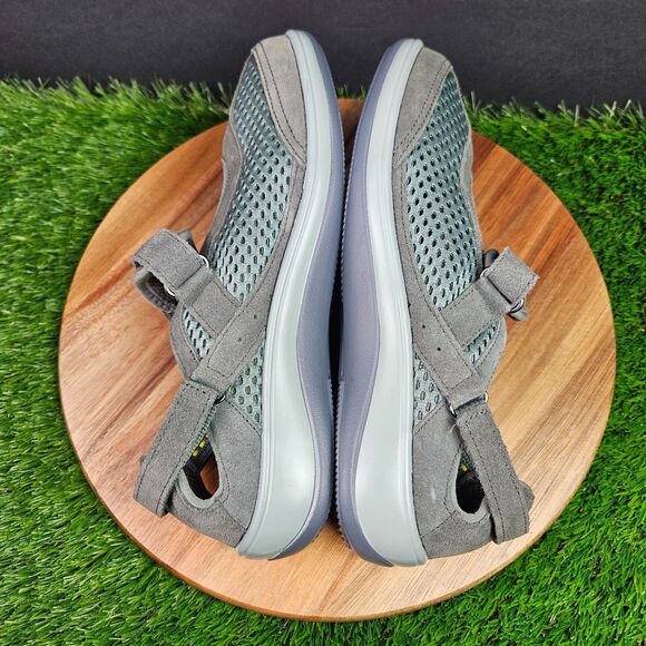 Orthofeet Womens Sanibel Mary Jane 9.5 Wide Gray Green Suede Orthotic Shoes 895 - Picture 8 of 11